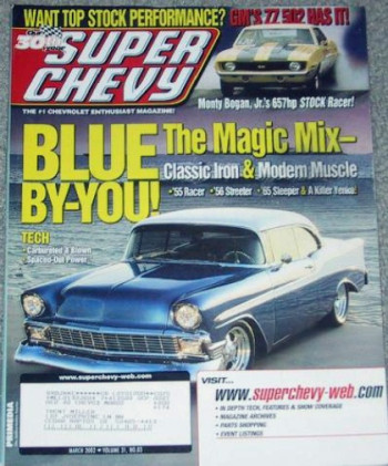 SUPER CHEVY 2002 MAR - B. BURNS, RARE CHEVELLE WAGON*